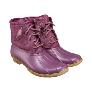 Sperry Women's Saltwater SeaCycled Nylon Duck Boots in Purple. Size 7. NWT!